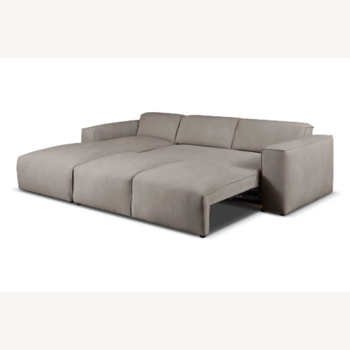 Hudson Nowoczesny narożnik wypoczynkowy z funkcją spania Tkanina Holms 07